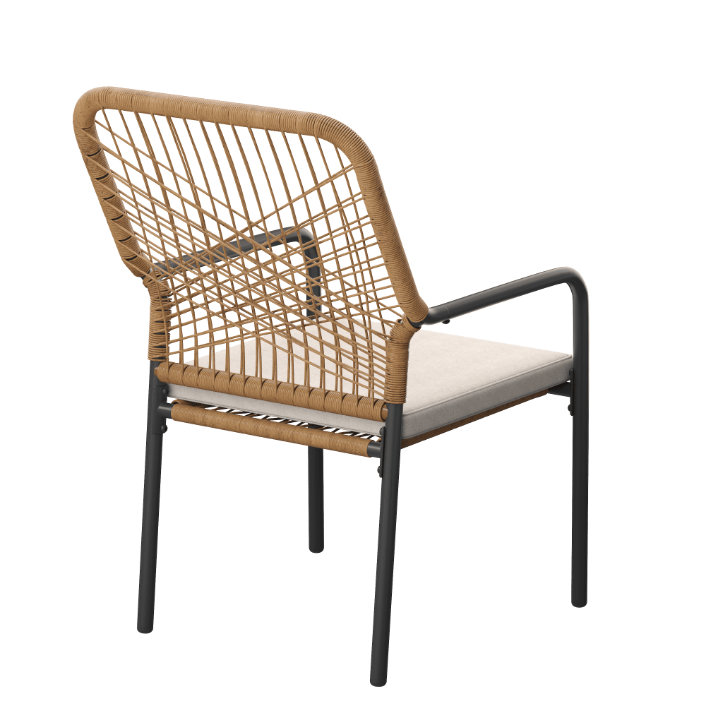 Vicllax Alora Stackable Outdoor Dining Chair, Woven Rope Patio Seating of 2