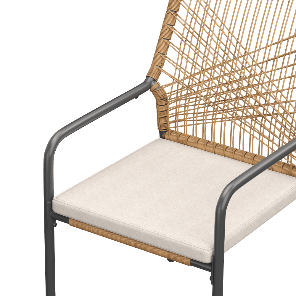 Vicllax Alora Stackable Outdoor Dining Chair, Woven Rope Patio Seating of 2