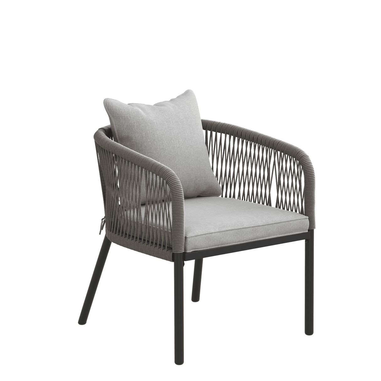 Vicllax Aria Modern Woven Rope Outdoor Dining Chair Set of 2