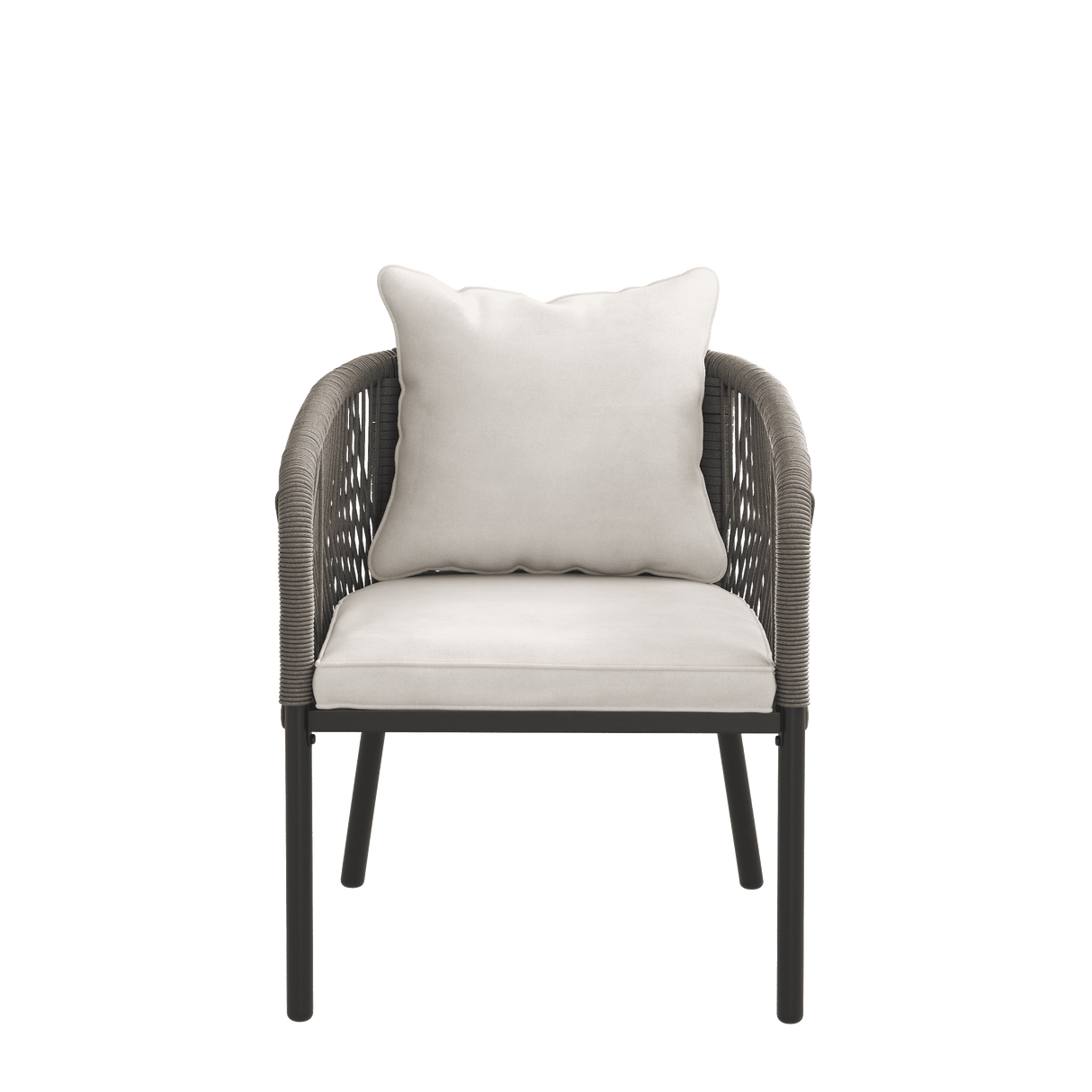 Vicllax Aria Modern Woven Rope Outdoor Dining Chair Set of 2