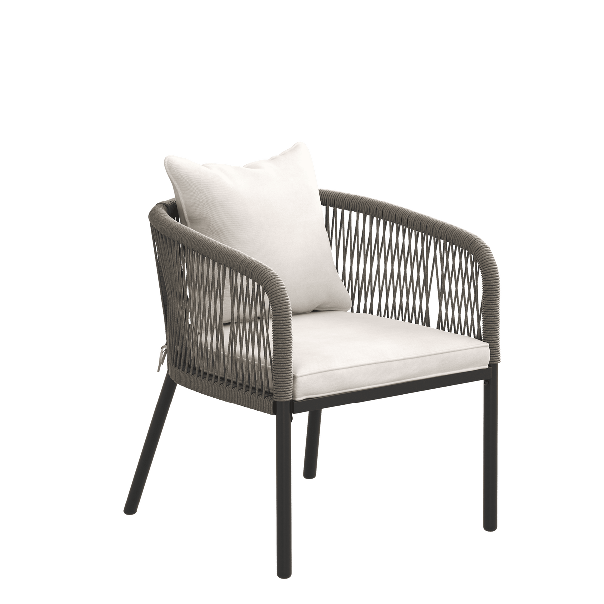 Vicllax Aria Modern Woven Rope Outdoor Dining Chair Set of 2