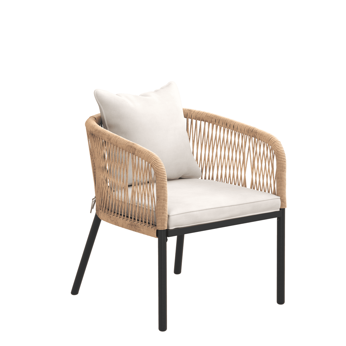 Vicllax Aria Modern Woven Rope Outdoor Dining Chair Set of 2