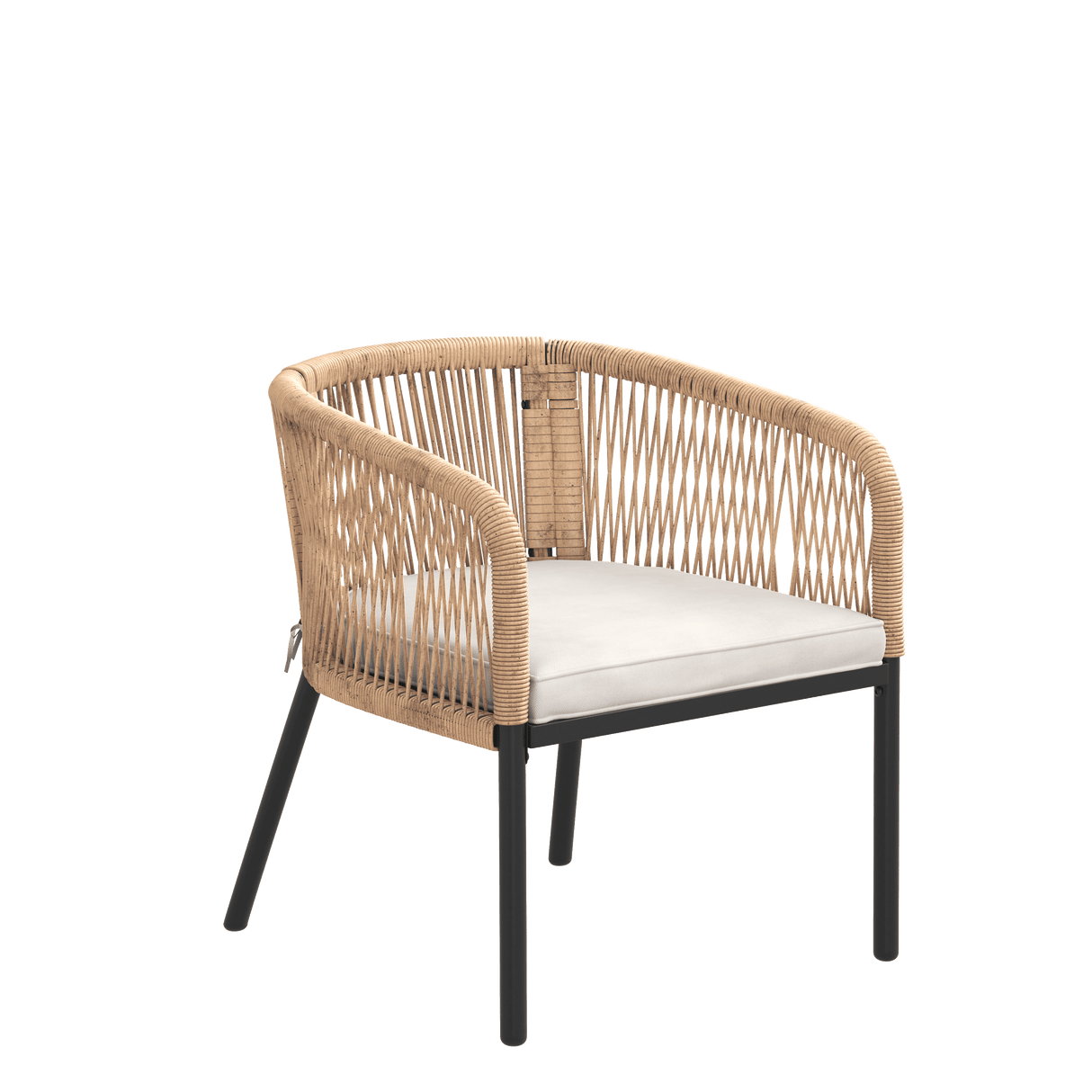 Vicllax Aria Modern Woven Rope Outdoor Dining Chair Set of 2