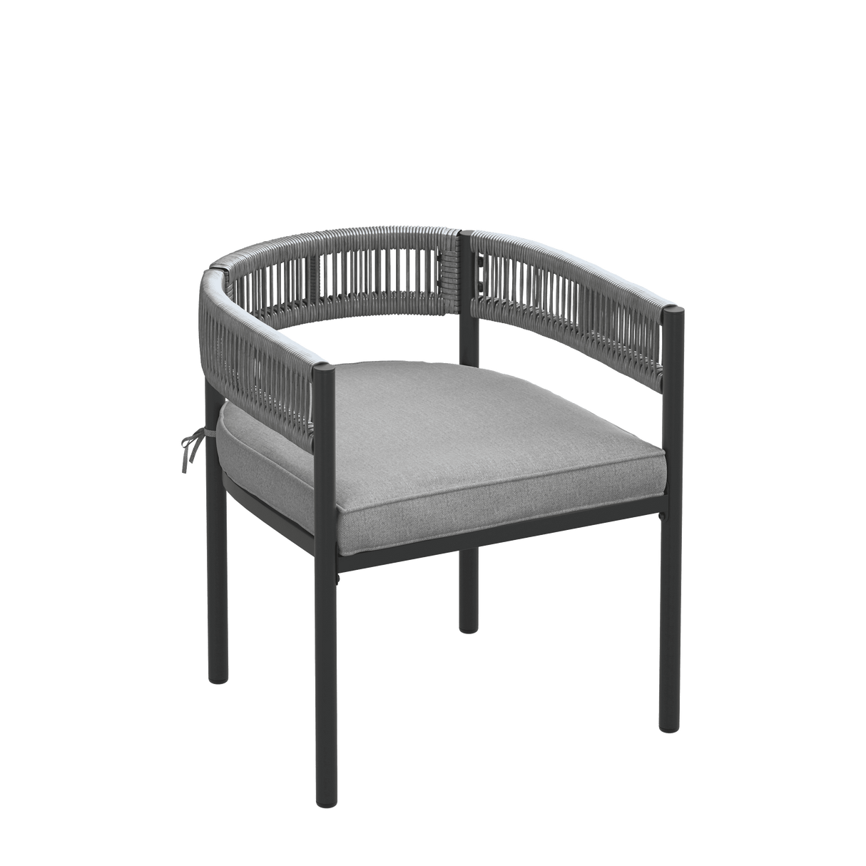VICLLAX 7-Piece Weather-Resistant Outside Dining Furniture - 63" Rectangular Slat-Top Table with 6 Aria Low-back Outdoor Dining Armchair