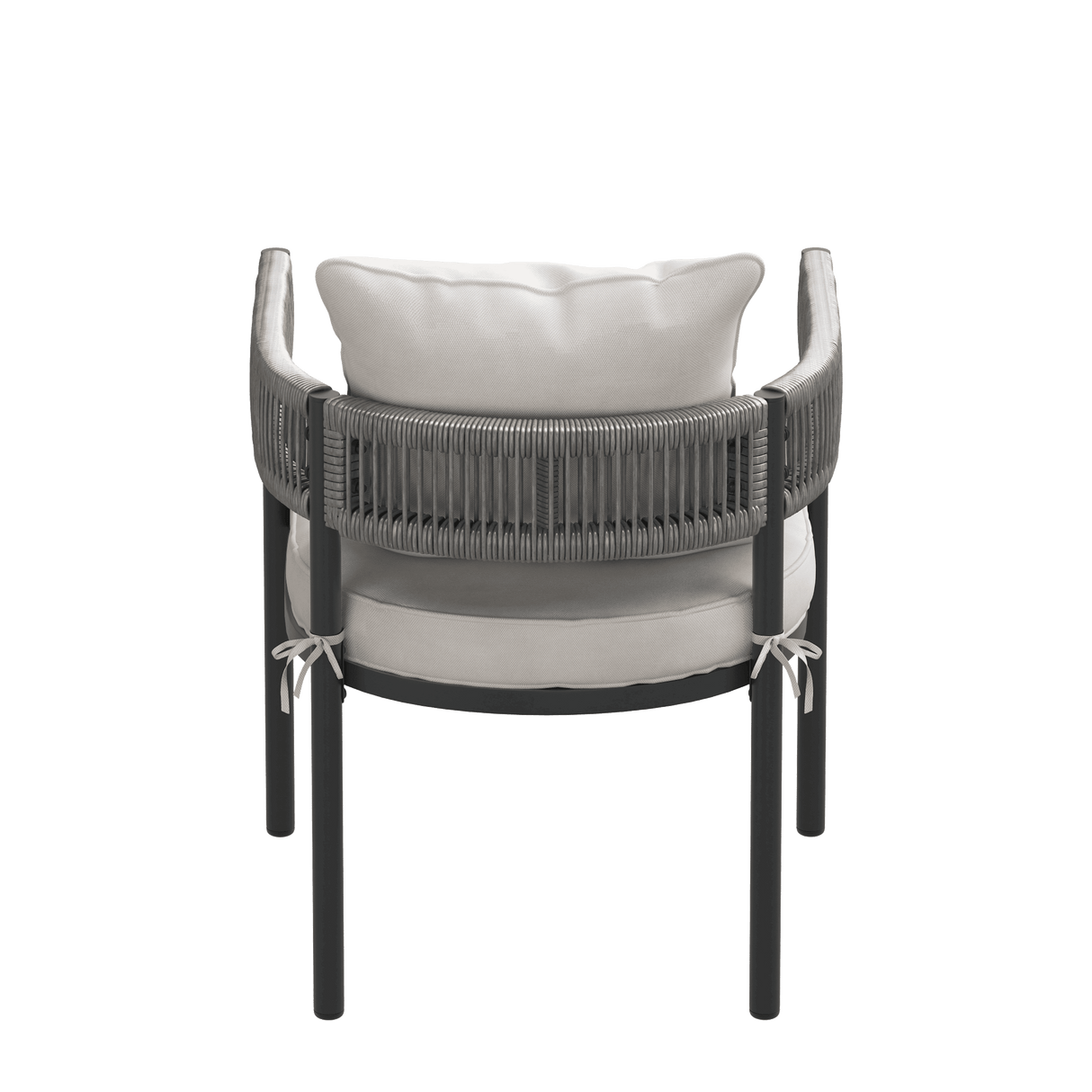 VICLLAX 7-Piece Weather-Resistant Outside Dining Furniture - 63" Rectangular Slat-Top Table with 6 Aria Low-back Outdoor Dining Armchair