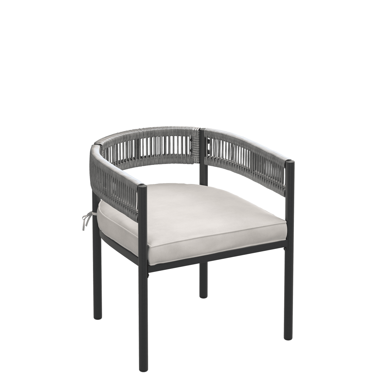 VICLLAX 7-Piece Weather-Resistant Outside Dining Furniture - 63" Rectangular Slat-Top Table with 6 Aria Low-back Outdoor Dining Armchair