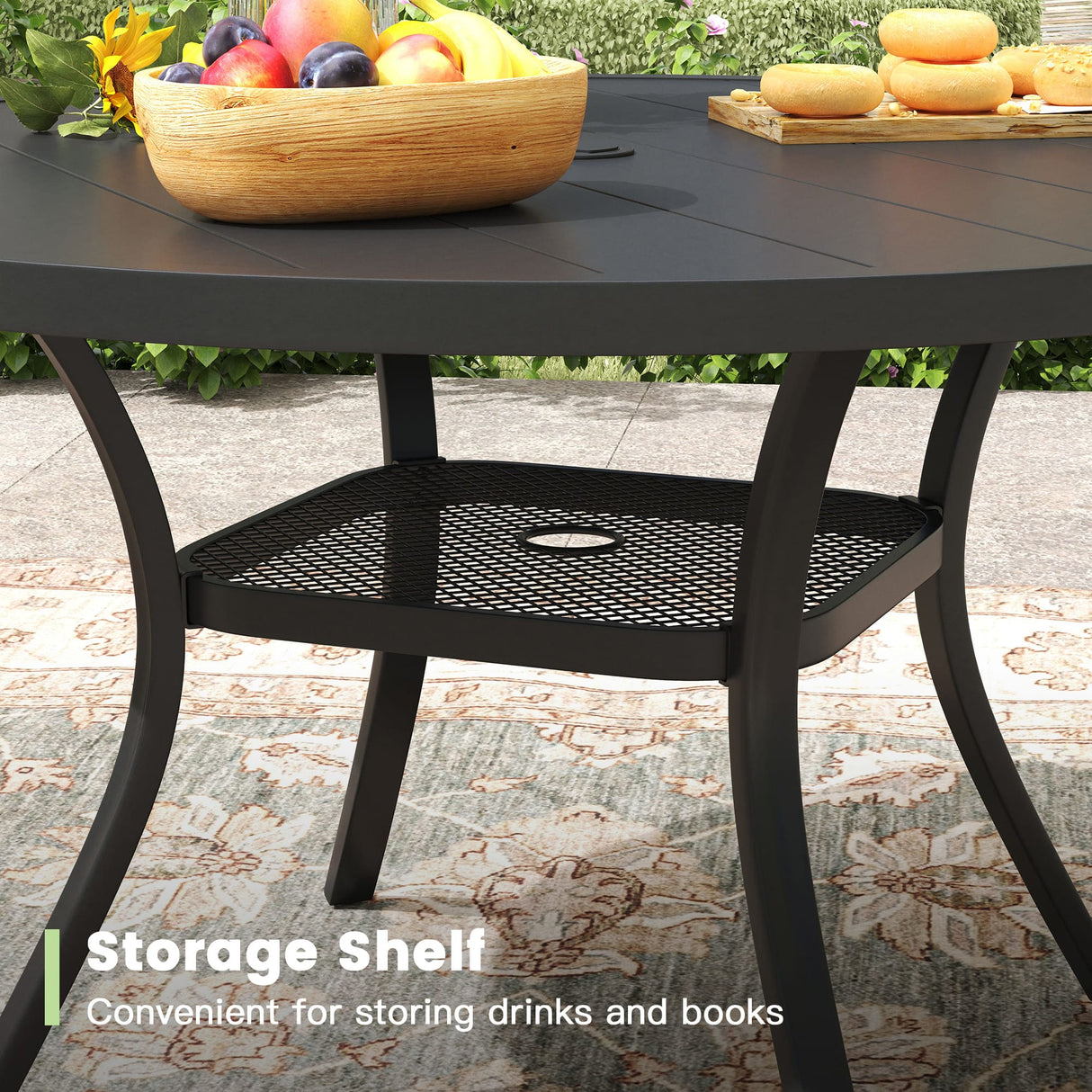 Vicllax 5-Piece Patio Dining Set, 40" Round Dining Table and Patio Swivel Chairs