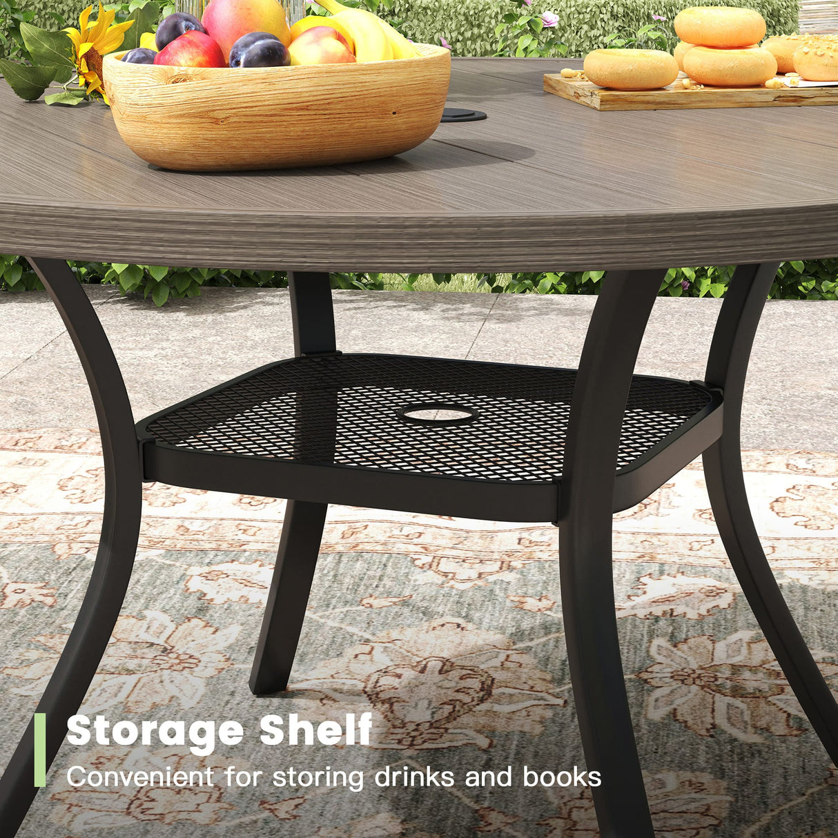 Vicllax 5-Piece Patio Dining Set, 40" Round Dining Table and Patio Swivel Chairs