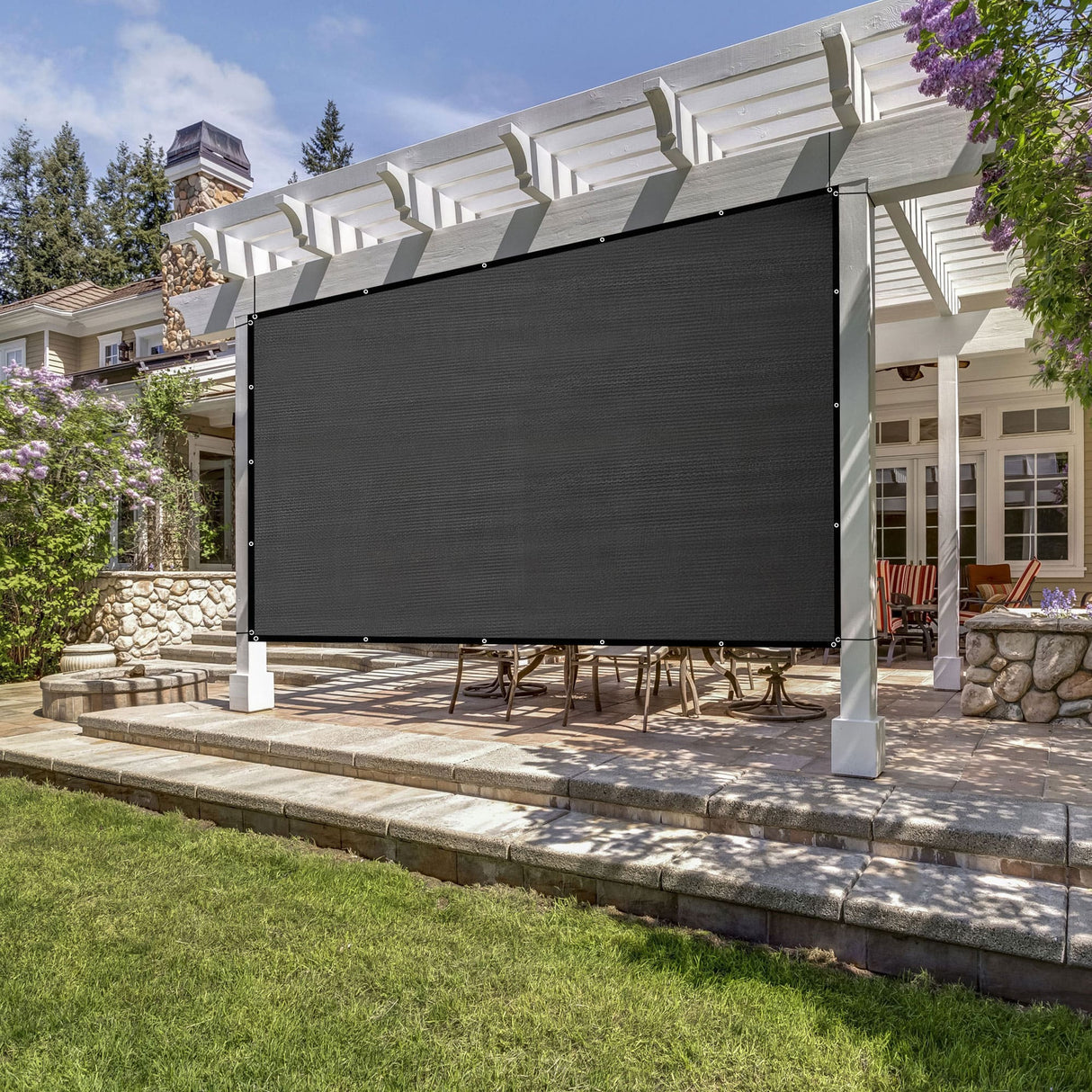 VICLLAX Shade Fabric Sun Shade Cloth Privacy Screen with Grommets for Patio Garden Pergola Cover Canopy