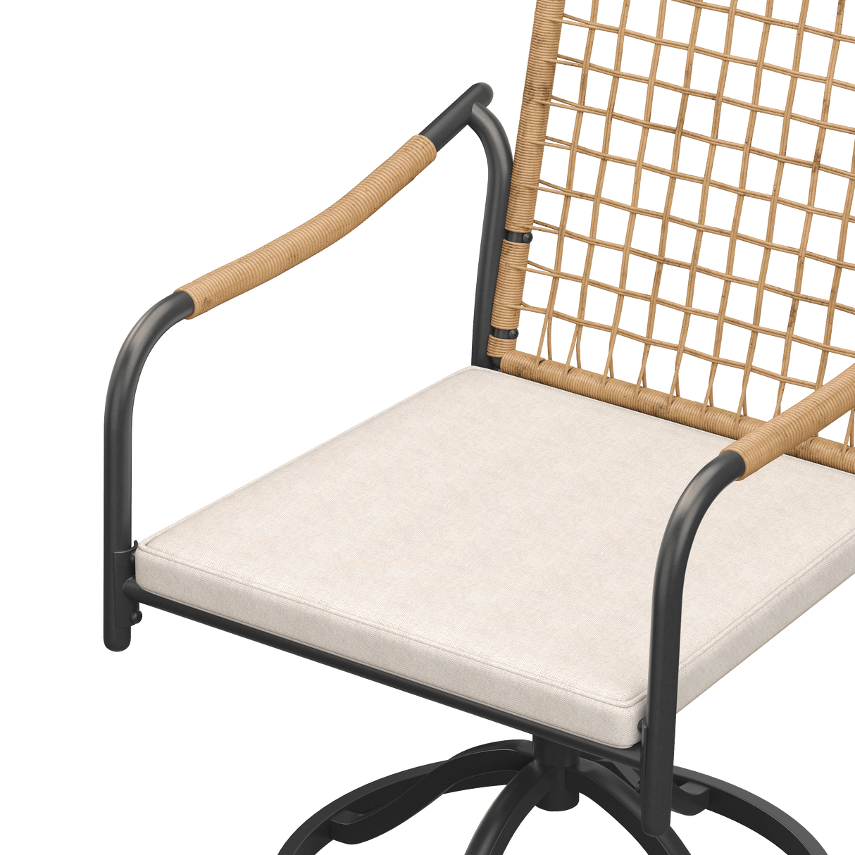 Vicllax Solana Modern Hand-Woven Rope Outdoor Dining Chair with Cushion, Set of 2