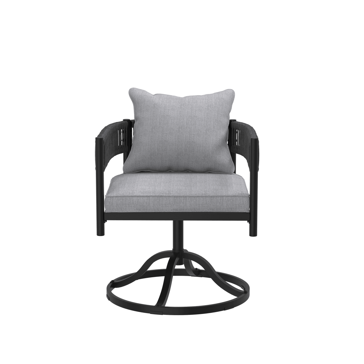 Vicllax Aria Modern Woven Rope Swivel Patio Dining Chair Set of 2