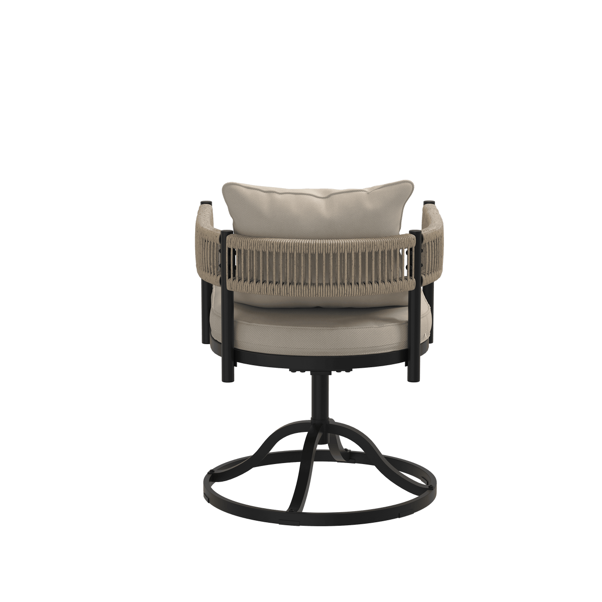 Vicllax Aria Modern Woven Rope Swivel Patio Dining Chair Set of 2