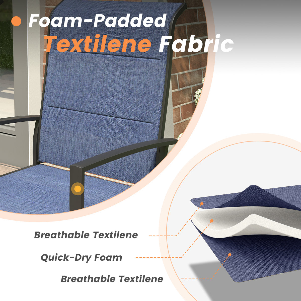 Vicllax Patio Dining Table Set for 8, Outdoor 59" Square Large Metal Table and Padded Swivel Dining Chairs