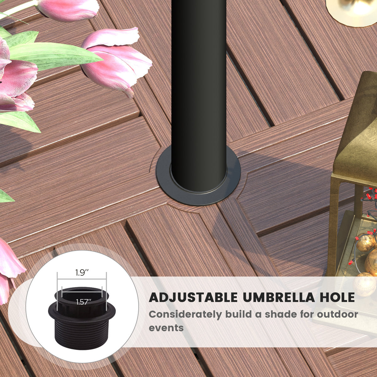 Vicllax Patio Dining Table Set for 8, Outdoor 59" Square Large Metal Table and Swivel Dining Chairs