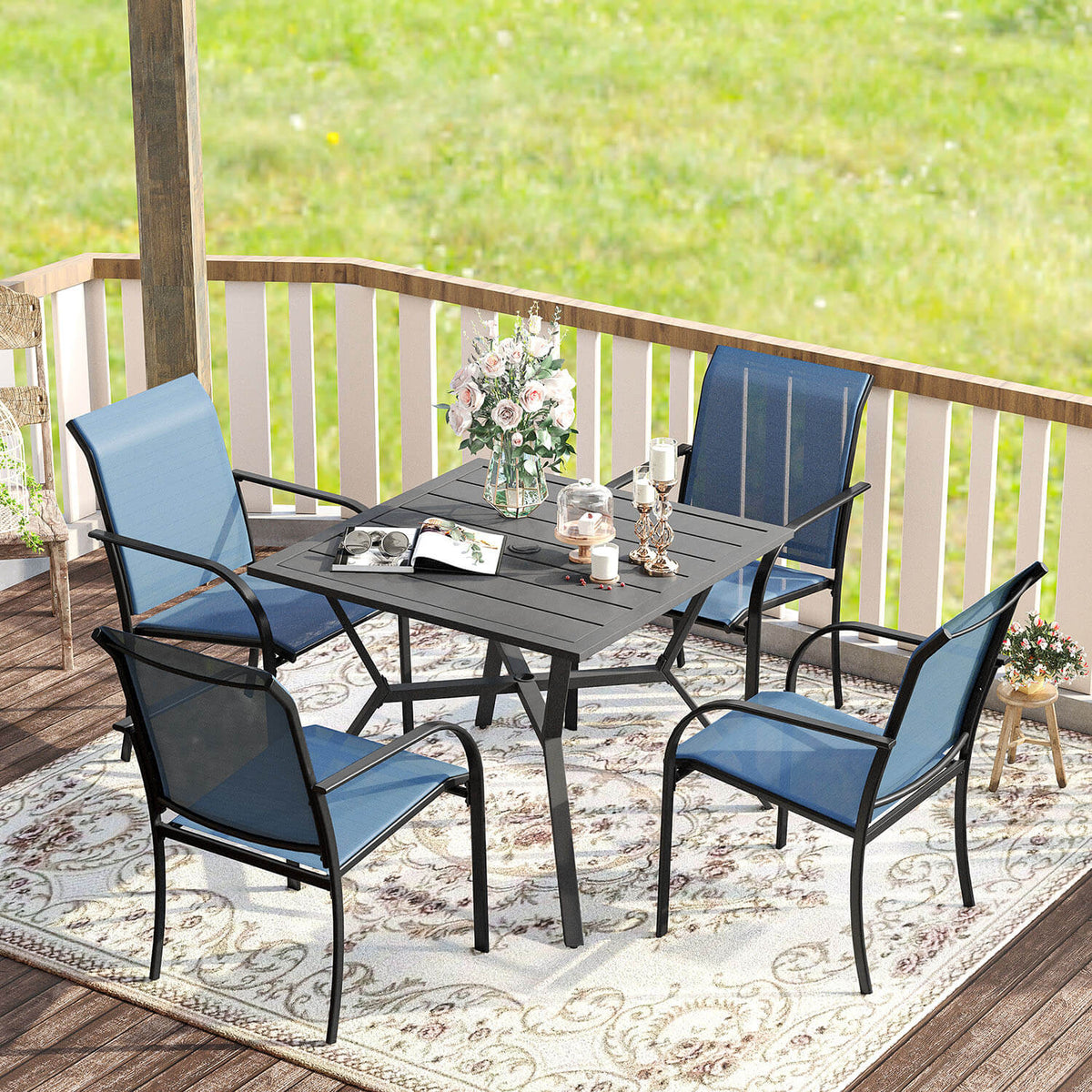 Person Patio Dining Set VICLLAX 5-Piece Outdoor Patio Furniture