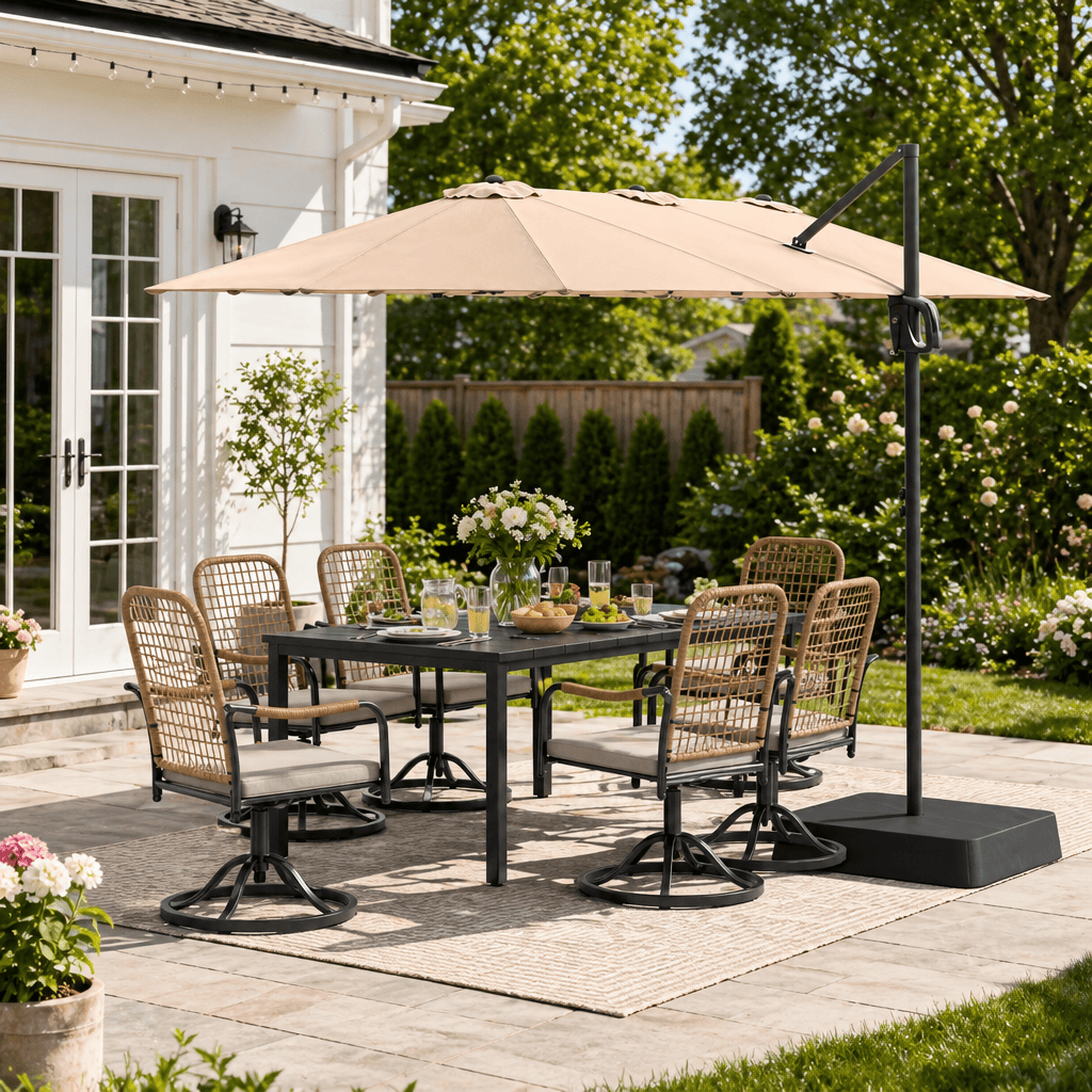 VICLLAX 13FT Large Double-Sided Patio Umbrella