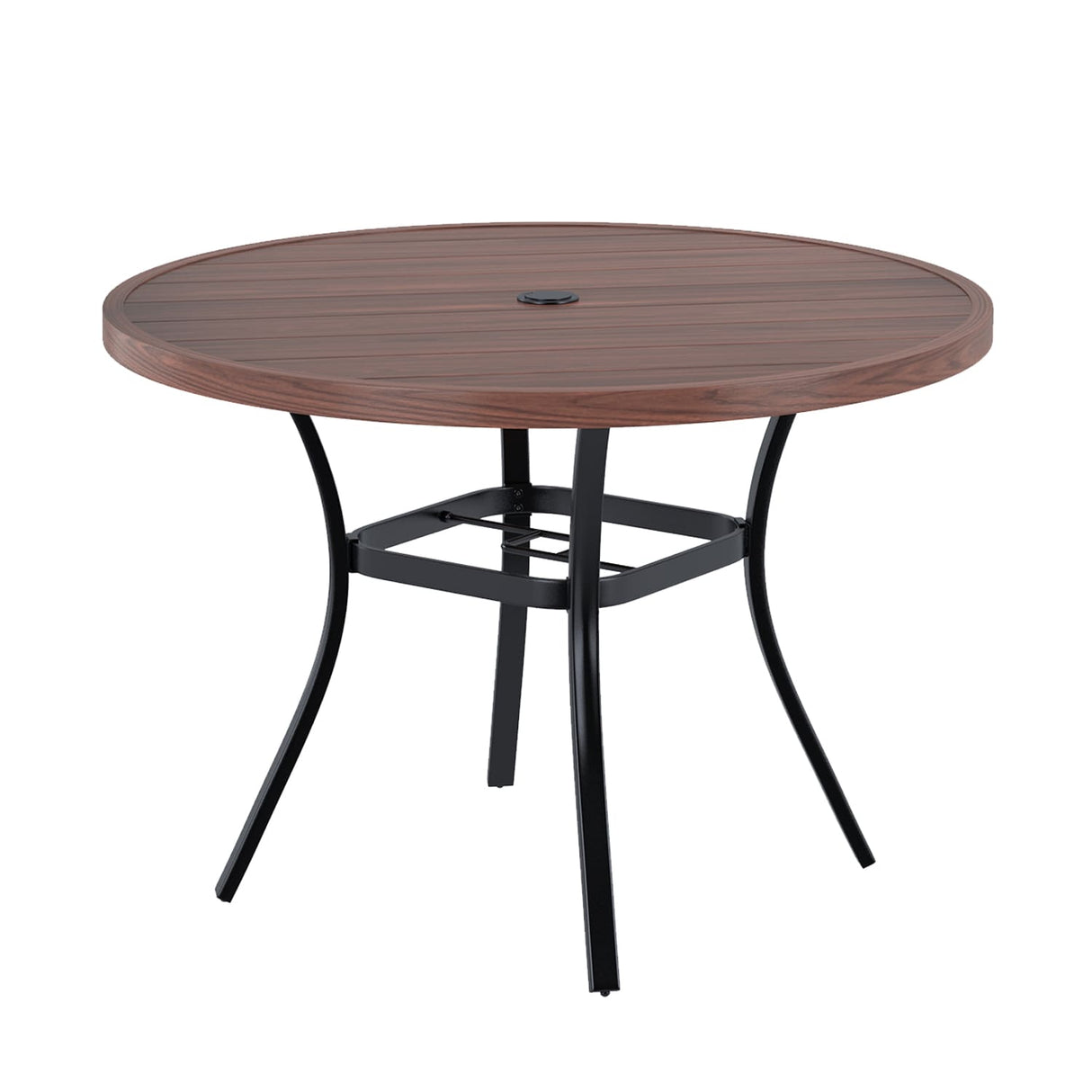 Vicllax 42" Round Metal Patio Table with Adjustable Umbrella Hole