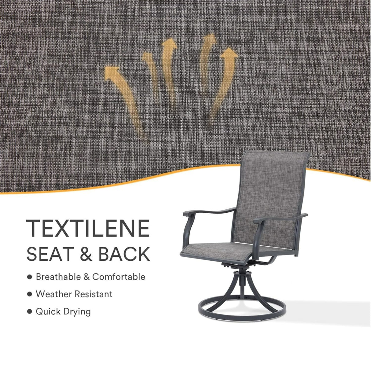 Vicllax 7 Pieces Outdoor Dining Set with 48" Round Dining Table and Swivel Chairs