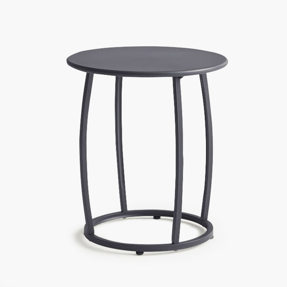Vicllax Small Round Patio Metal Side Snack Table, Outdoor Metal Round ...