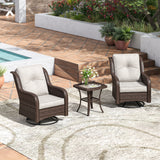 Vicllax Patio Wicker Oasis Lounge Sofa, Swivel Chair with Side Table