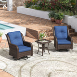 Vicllax Patio Wicker Oasis Lounge Sofa, Swivel Chair with Side Table
