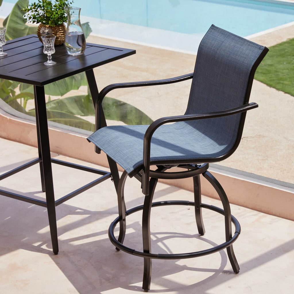 patio swivel bar chair, set of 2