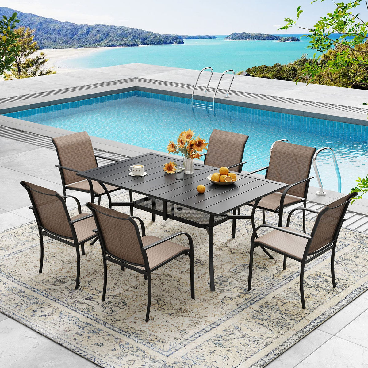 Vicllax Outdoor Chairs VICLLAX 7-Piece Outdoor Dining Set