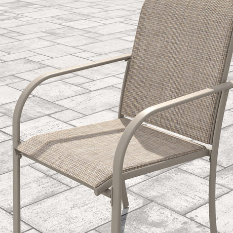 Vicllax Juego de comedor para patio de 5/7 piezas, mesa de metal para exteriores y silla plegable 