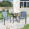 Vicllax 3-Piece Patio Bistro Set, Outdoor Stackable Sling Chairs and Metal Round Table