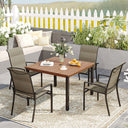Vicllax 5 Pieces Outdoor Dining Set with 40" Square Table and Padded Stackable Chairs