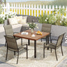 Vicllax 5 Pieces Outdoor Dining Set with 40" Square Table and Padded Stackable Chairs