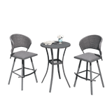 Vicllax 3/5 PCS Outdoor Swivel Bar Set, Patio Wicker Bar Chairs and Round Bar Table