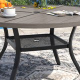 Vicllax 40.6" Patio Round Dining Table Set of 4, Metal Dining Table and Swivel Dining Chairs
