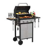 Vicllax BBQ Propane Gas Grill, Freestanding Grill Cart with Wheels