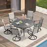 Vicllax 7 Pieces Outdoor Dining Set, 53.1" Metal Round Dining Table and Premium Swivel Chairs