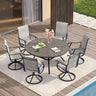 Vicllax 7 Pieces Outdoor Dining Set, 53.1" Metal Round Dining Table and Premium Swivel Chairs