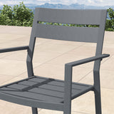 VICLLAX Patio 7 Pieces Outdoor Dining Set, 63" Rectangular Metal Dining Table and Swivel Chairs of 6