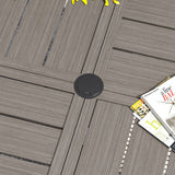 Vicllax 59.8" Patio Round Dining Table Set of 8, Metal Dining Table and Swivel Dining Chairs