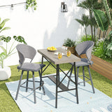 Vicllax Mesa de bar para patio, barra de exterior, altura, mesa de pub rectangular