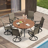 Vicllax 7 Pieces Outdoor Dining Set, 53.1" Metal Round Dining Table and Premium Swivel Chairs