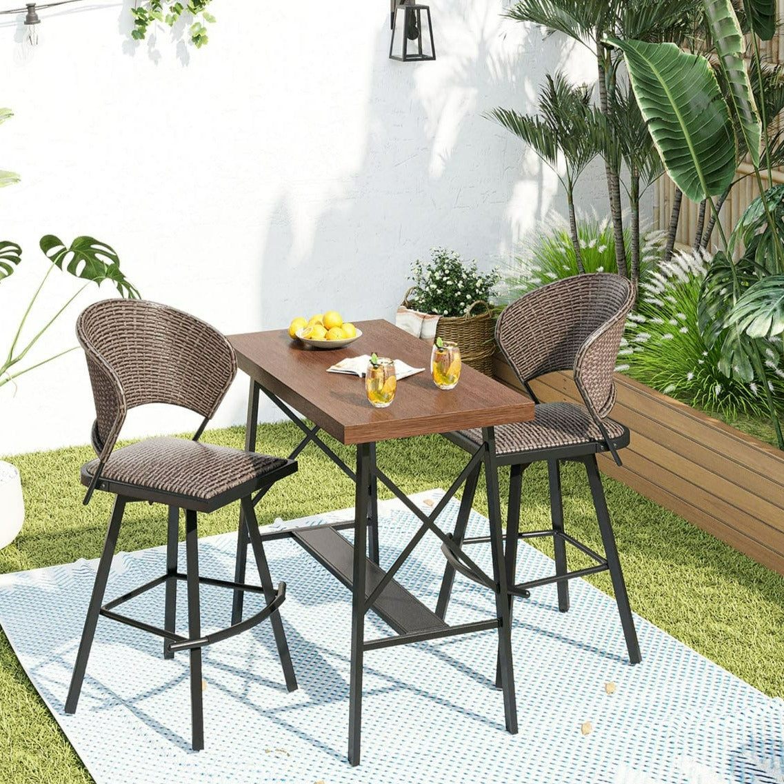 Vicllax Mesa de bar para patio, barra de exterior, altura, mesa de pub rectangular