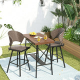 Vicllax Mesa de bar para patio, barra de exterior, altura, mesa de pub rectangular