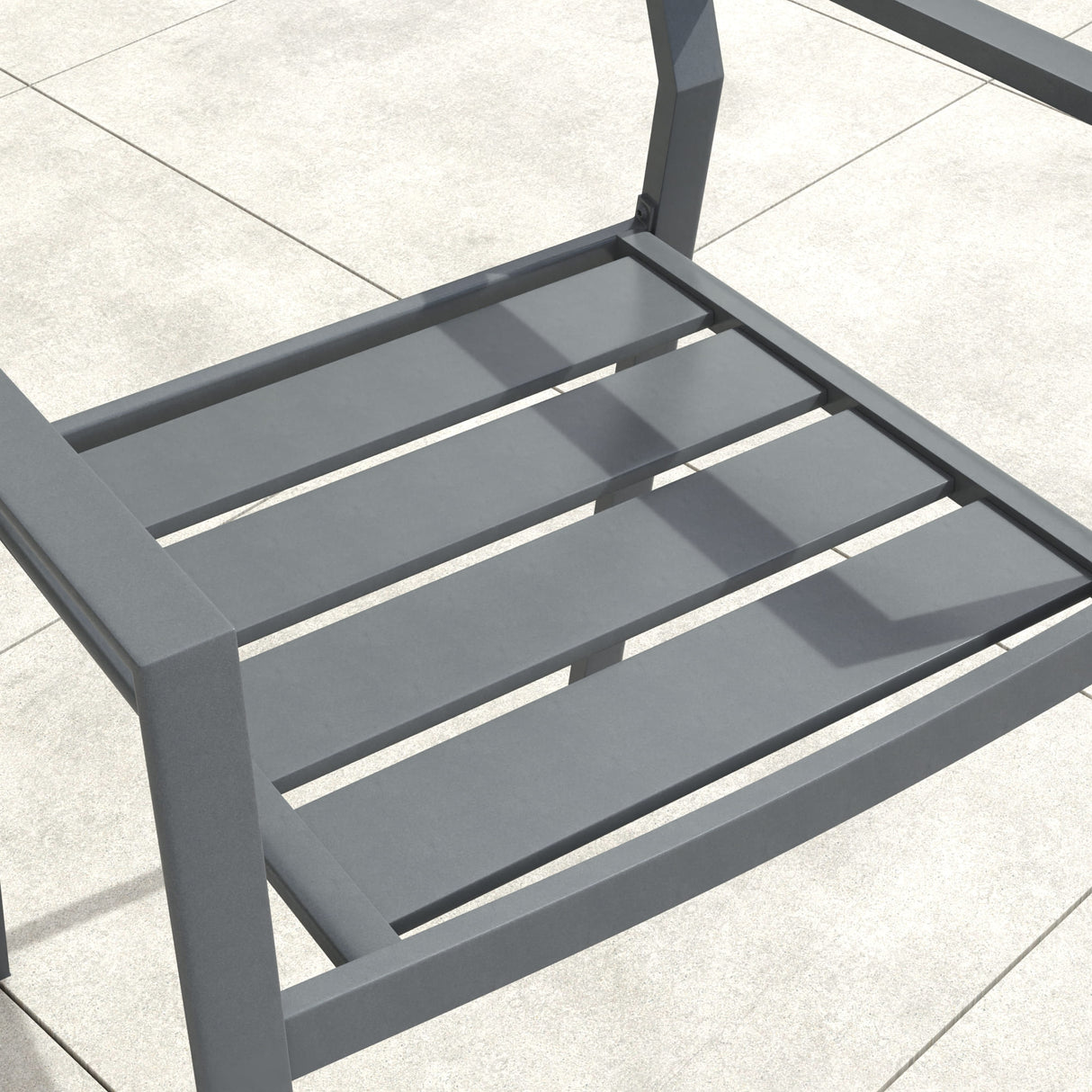 VICLLAX Patio 7 Pieces Outdoor Dining Set, 63" Rectangular Metal Dining Table and 6 Stackable Chairs for Lawn