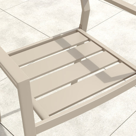 VICLLAX Patio 7 Pieces Outdoor Dining Set, 63" Rectangular Metal Dining Table and 6 Stackable Chairs for Lawn