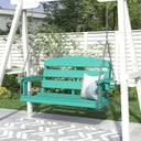 Vicllax Outdoor HDPE Porch Swing, Patio 2-Seat Hanging Swing Chair Bench
