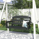 Vicllax Outdoor HDPE Porch Swing, Patio 2-Seat Hanging Swing Chair Bench