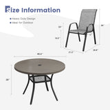 Vicllax 5 Pieces Outdoor Dining Set, 40.6" Outdoor Round dining Table and Horizon Stackable Chair