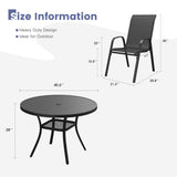 Vicllax 5 Pieces Outdoor Dining Set, 40.6" Outdoor Round dining Table and Horizon Stackable Chair
