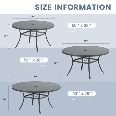 Vicllax Juego de comedor para exterior de 5 piezas con mesa redonda de metal de 42" y 4 sillas giratorias acolchadas
