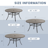 Vicllax 7/9 Pieces Outdoor Dining Set, Metal Round Dining Table and Premium Swivel Chairs